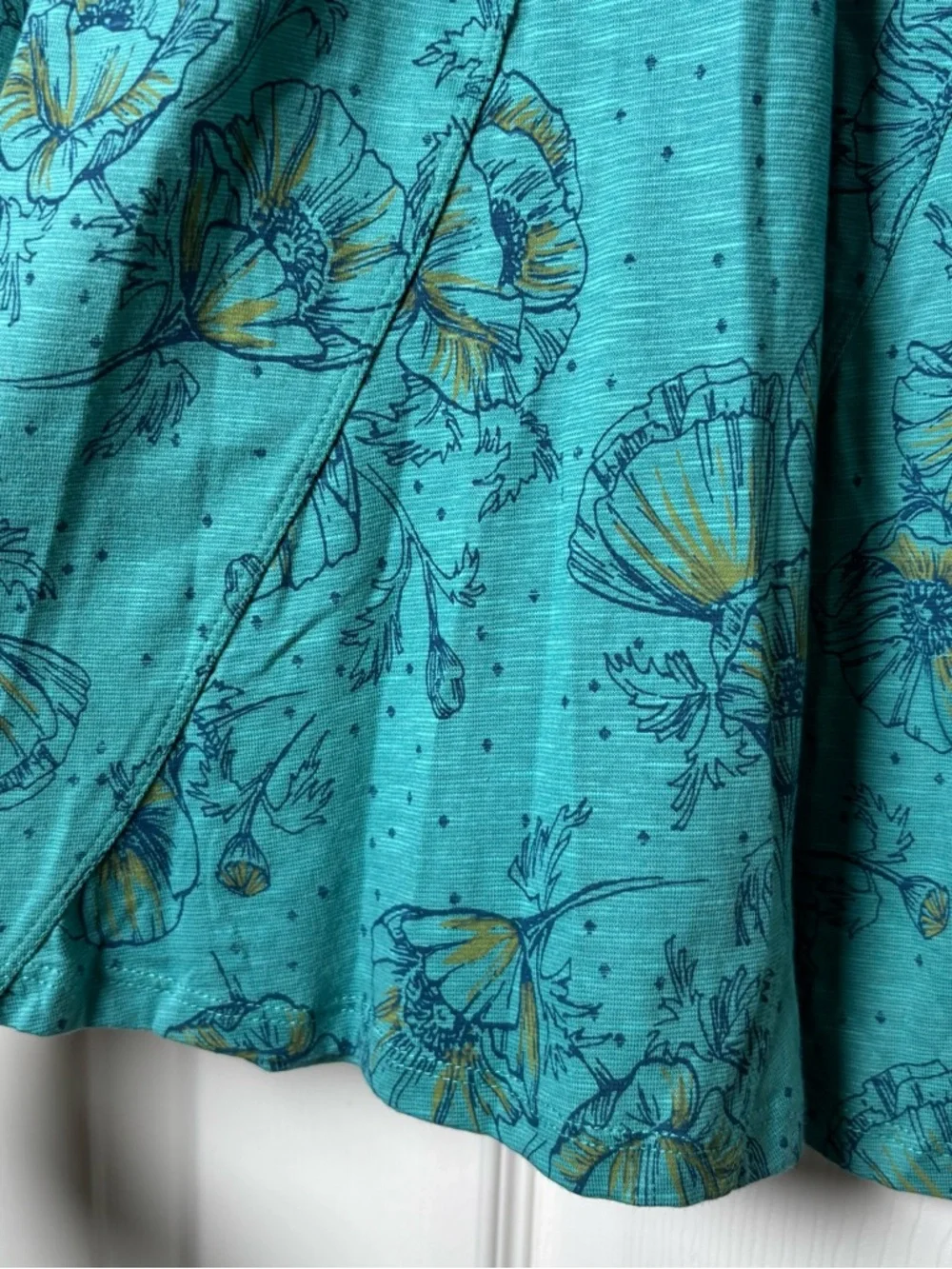 Horny Toad & Co Chachacha Skirt Womens XL Turquoise Floral Organic Cotton Beach - Picture 4 of 6